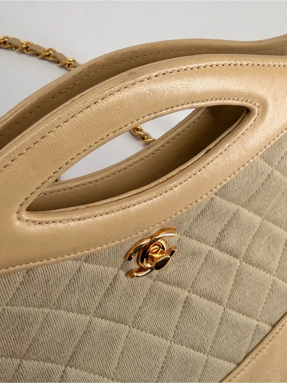 Chanel Mini Quilted 31 Handle Bag Beige